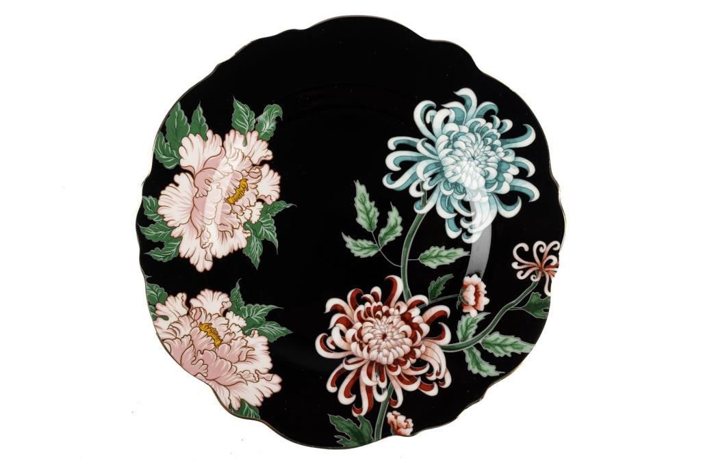 FLEUR SİYAH 4'LÜ PASTA TABAK 21CM