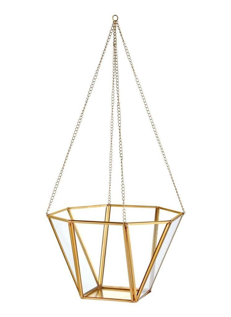 BRASS ALTIN ASKILI DEKOR/ÇİÇEKLİK 20 cm