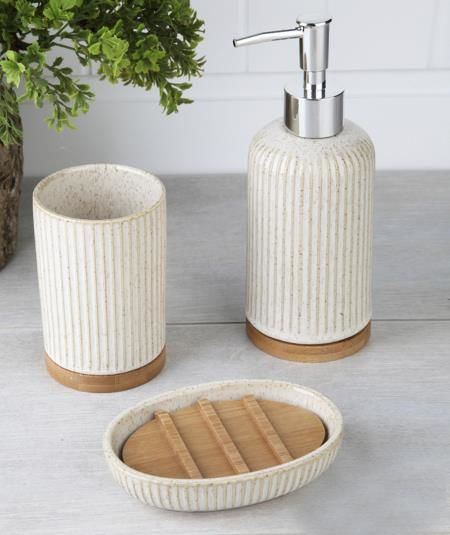 BAMBU BEJ 3'LÜ BANYO SET