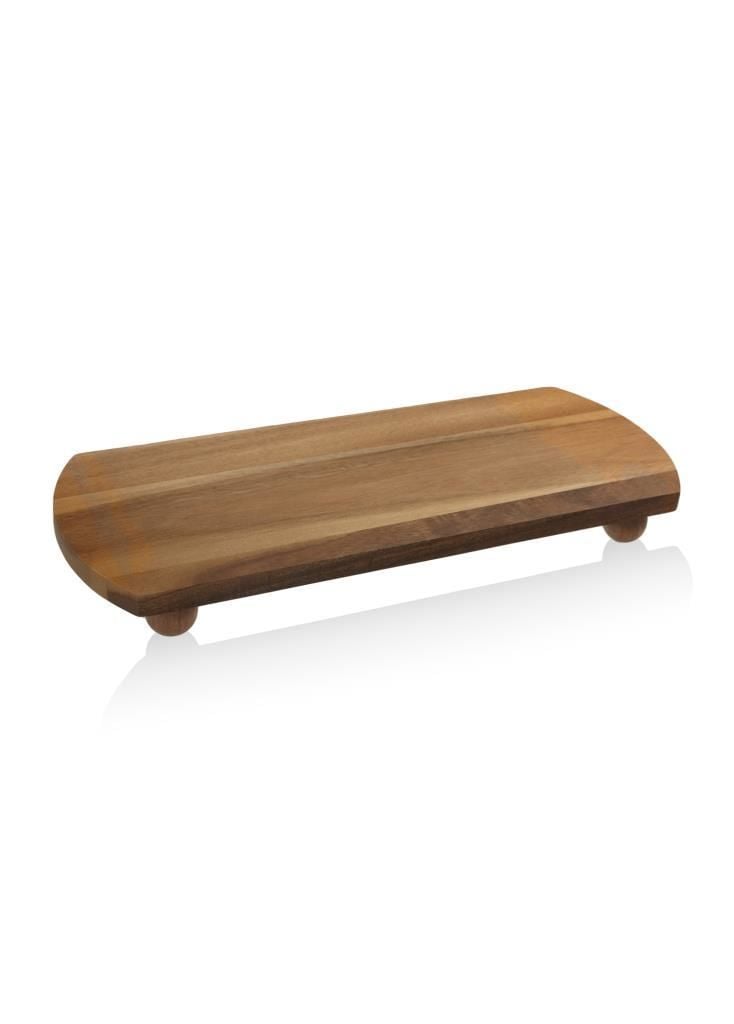 NATURA AKASYA AYAKLI SERVİS TABAK 40X16X4CM