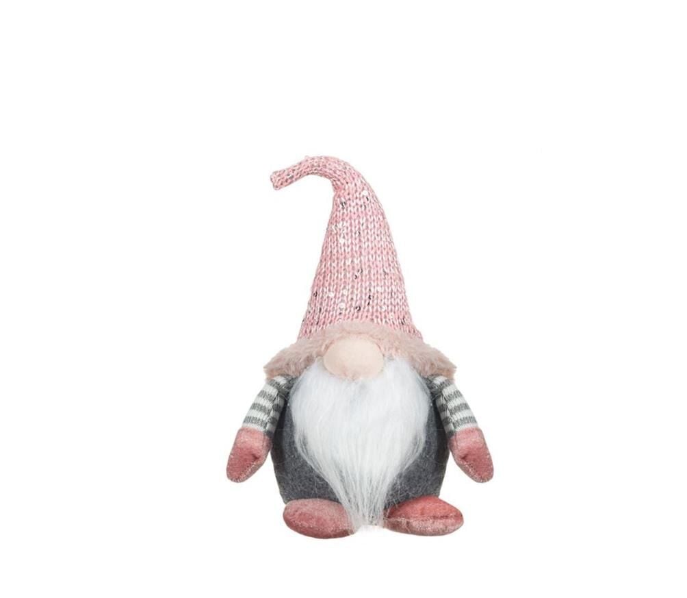 PEMBE GRİ CÜCE NOEL DEKOR 25CM