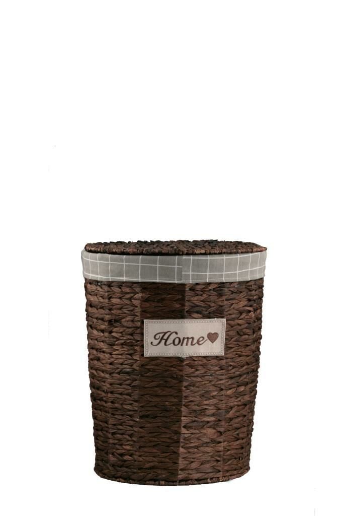 HASIR KOYU KAHVE DİKDÖRTGEN ÇAMAŞIR SEPETİ 49CM