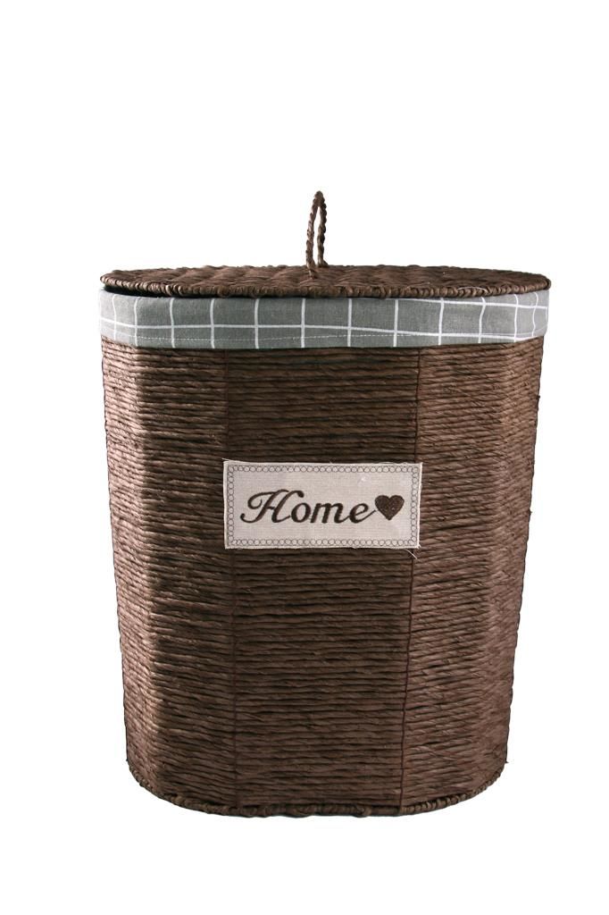 HASIR KAHVE OVAL ÇAMASIR SEPETİ 53CM