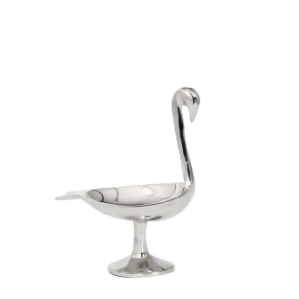 GÜMÜŞ ÖRDEK FİGÜR KASE/DEKOR 20CM