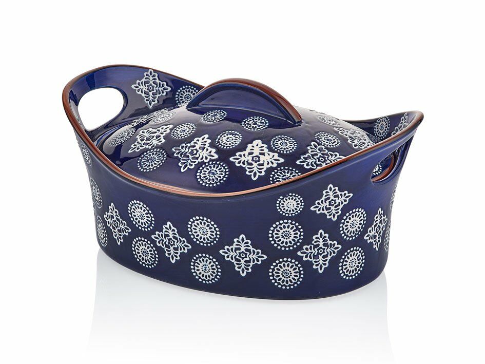 MAVİ KAPAKLI OVAL TENCERE 31CM