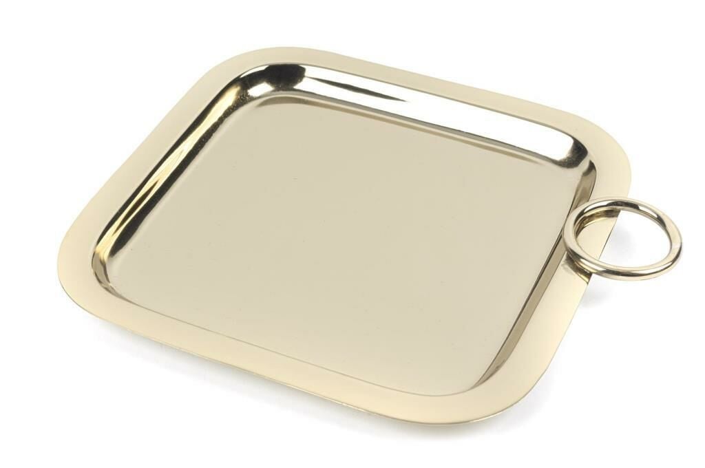 GOLD KARE METAL TEPSİ 23X23X2CM