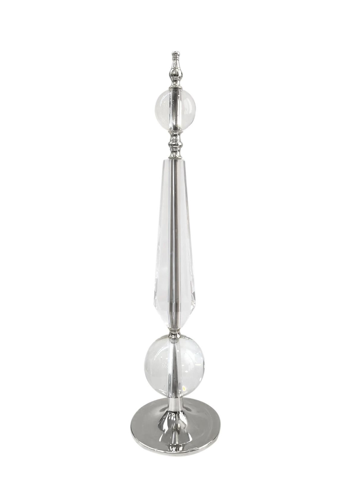 GÜMÜŞ KRİSAL CAM DEKOR 56cm
