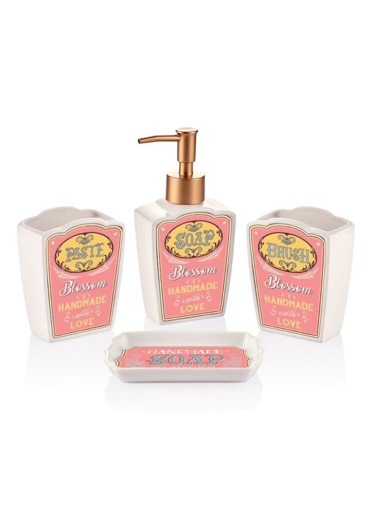PUDRA BEYAZ 4 PARÇA BANYO SETİ