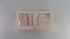 LOTUS BAMBU AİLE BORNOZ SETİ BLUSH-EKRU