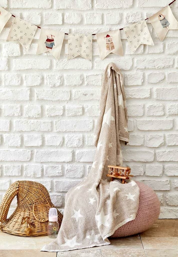 BABY STAR BEJ BEBEK PİKESİ 80X120CM