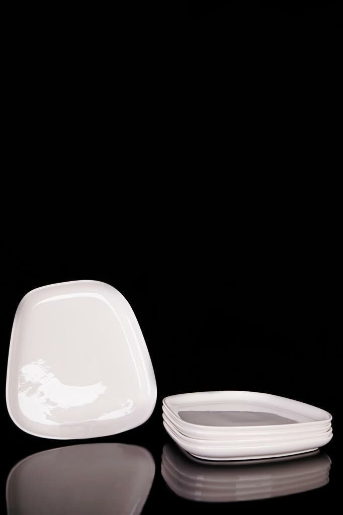 BEYAZ PORSELEN 6'LI KAYIK TABAK 22CM