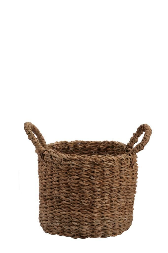 HASIR YUVARLAK KULPLU SEPET 24X26CM