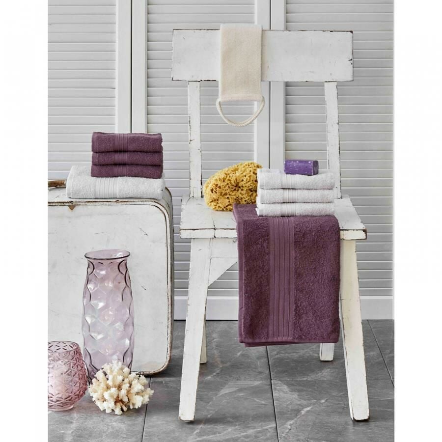 DELORA MÜRDÜM /GRİ 8 PARÇA HAVLU SETİ