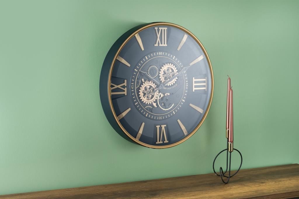 SİYAH ALTIN ÇARKLI DUVAR SAATİ 59CM