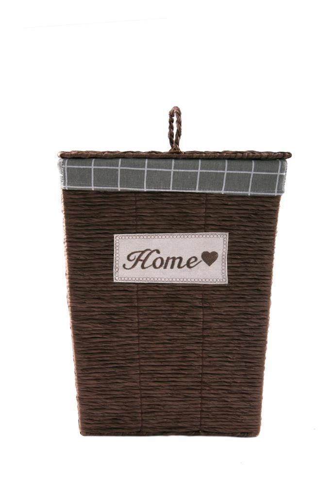 HASIR KAHVE DİKDÖRTGEN ÇAMASIR SEPETİ 53CM