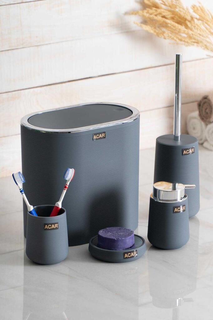 ASTORIA GRİ OVAL 5 PARÇA BANYO SETİ