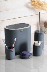 ASTORIA GRİ OVAL 5 PARÇA BANYO SETİ