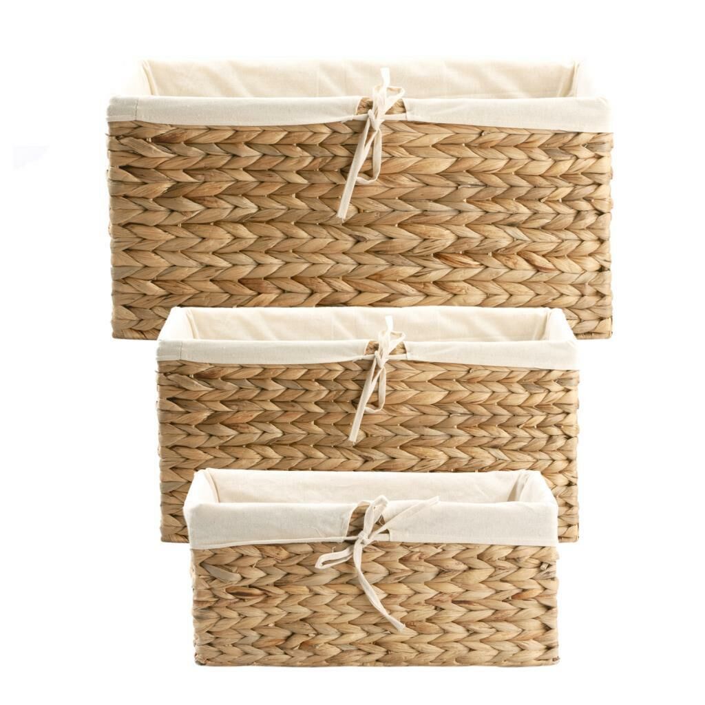 HASIR DİKDÖRTGEN 3'LÜ SEPET 45X31X23CM