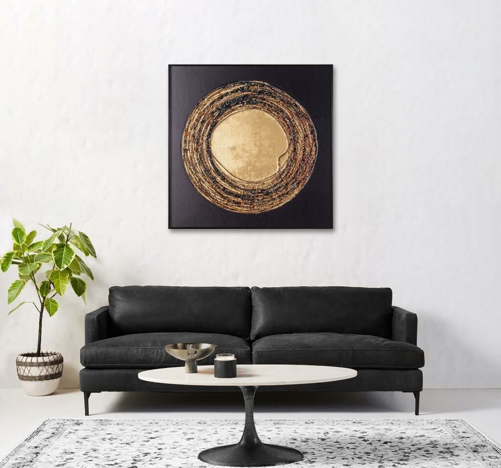 SİYAH ALTIN TAŞLI TABLO 100X100CM