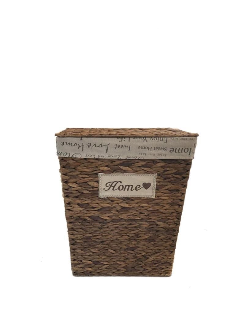 HASIR KOYU KAHVE DİKDÖRTGEN ÇAMAŞIR SEPETİ 49 cm