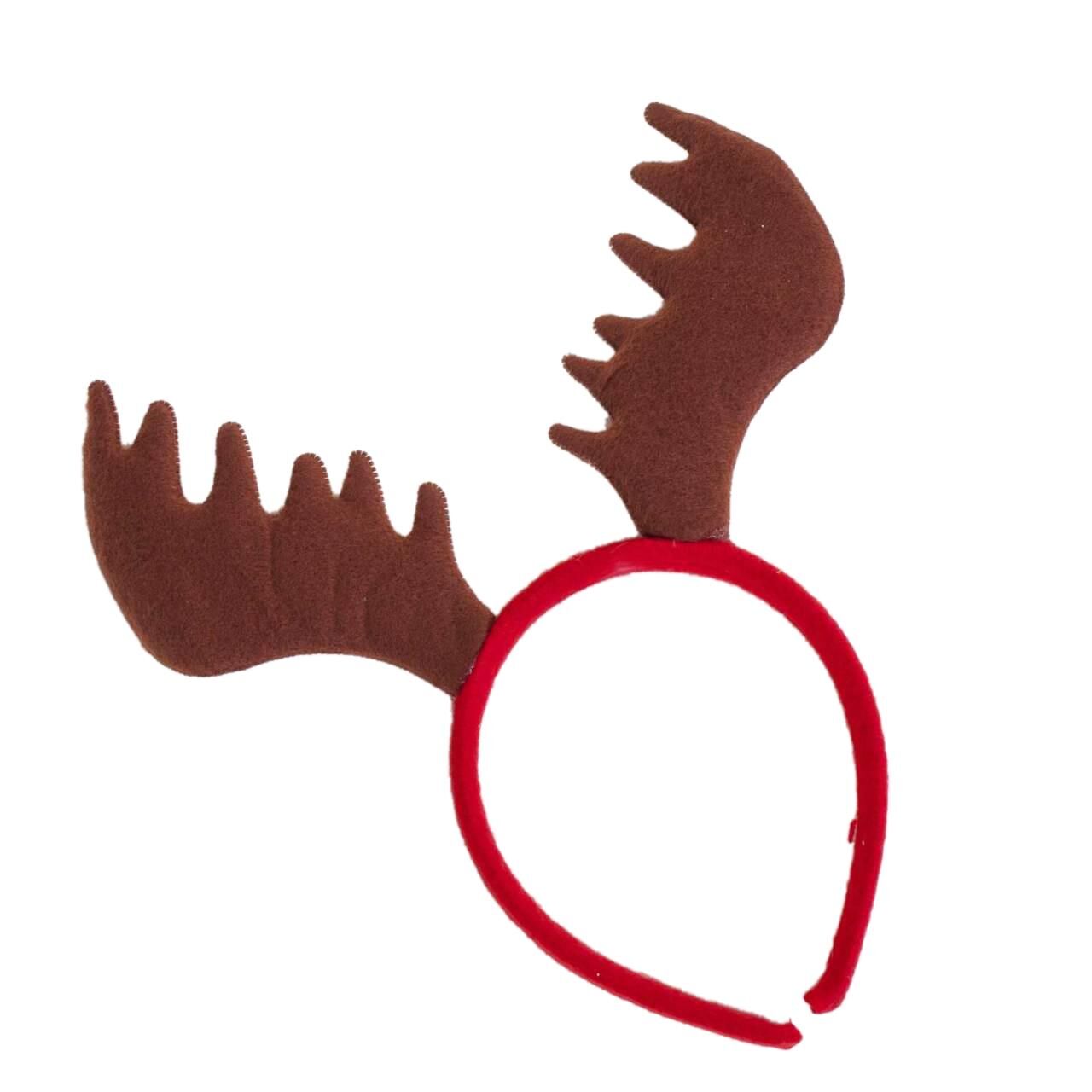 KIRMIZI KAHVE GEYİK YILBAŞI TAÇ 22X24CM