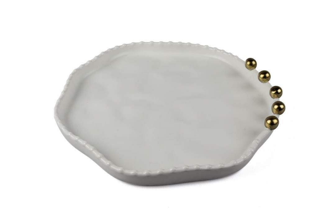 BEYAZ GOLD TOPLU PORSELEN SERVİS TABAK 23CM