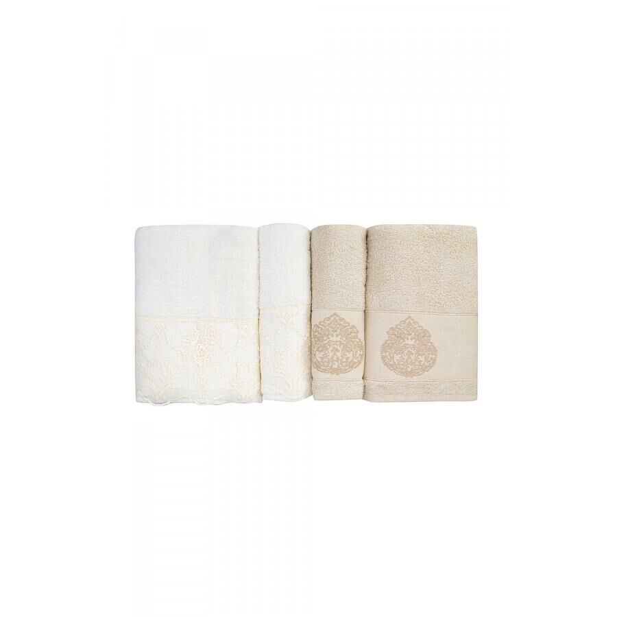 TRELLA DANTELLİ KREM KREM HAMAM SETİ