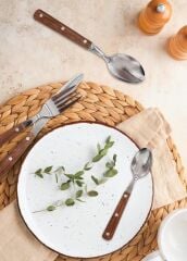 WOODY 6 KİŞİLİK 24 PARÇA ÇATAL KAŞIK BIÇAK TAKIMI