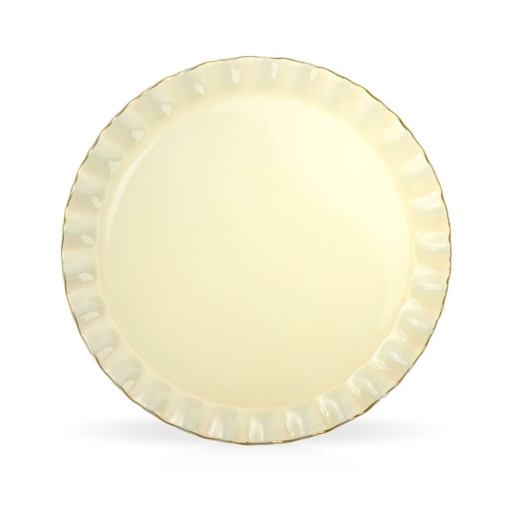 SOLID KREM WAVY TEKLİ SERVİS TABAK 26CM