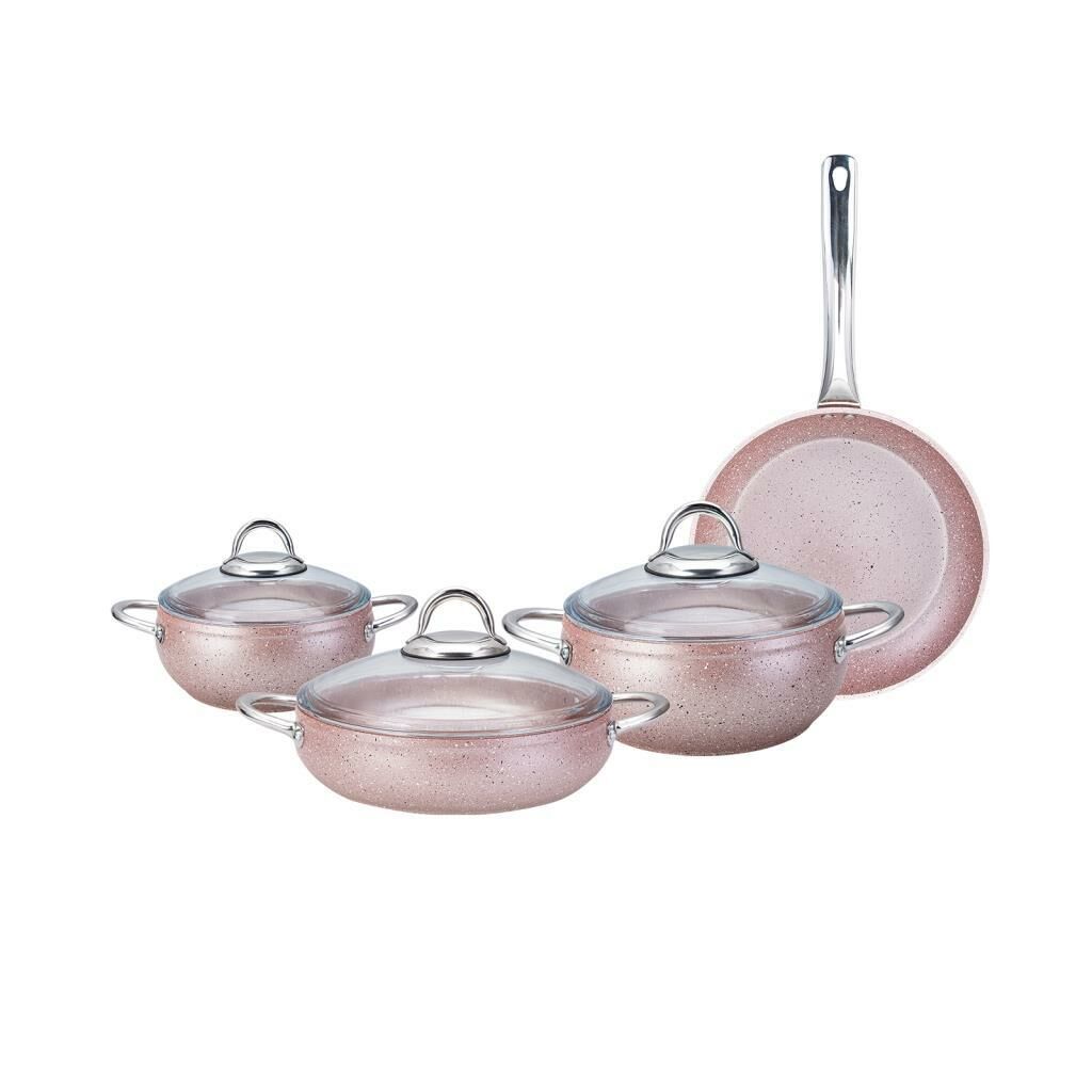 AVANOS ROSE BIO GRANİT 7 PARÇA TENCERE SETİ