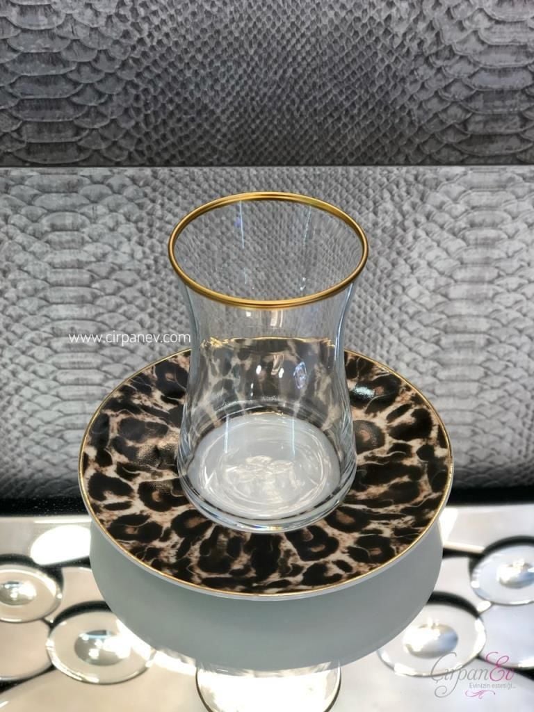 LEOPAR DESENLİ ÇAY SETİ