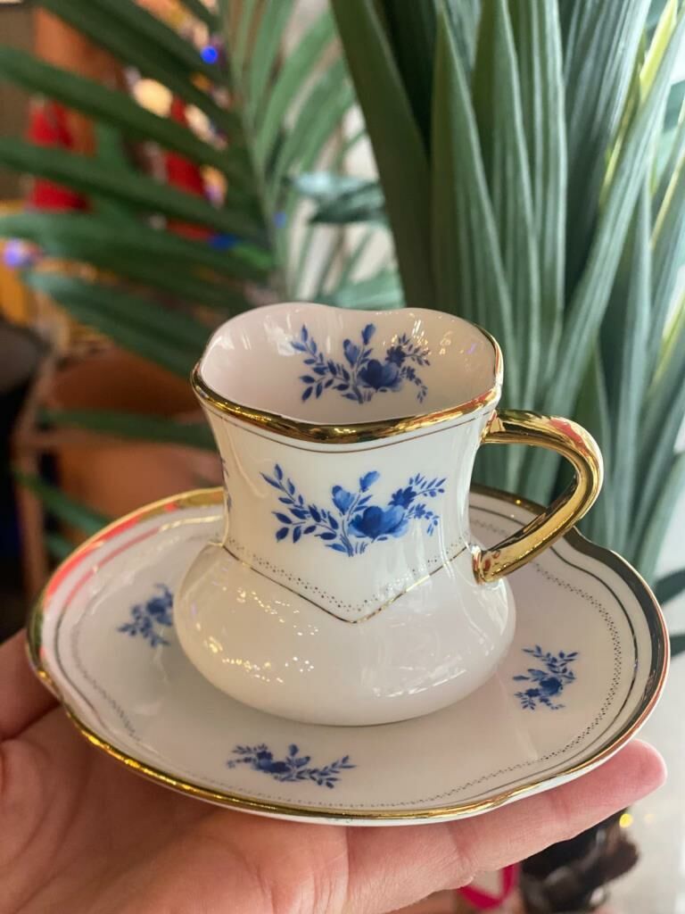 JASMIN ÇİÇEKLİ TEK KİŞİLİK TÜRK KAHVESİ FİNCANI