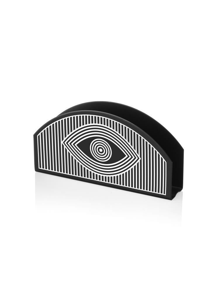 SİYAH BEYAZ OVAL ÇİZGİLİ PEÇETELİK 16X8CM