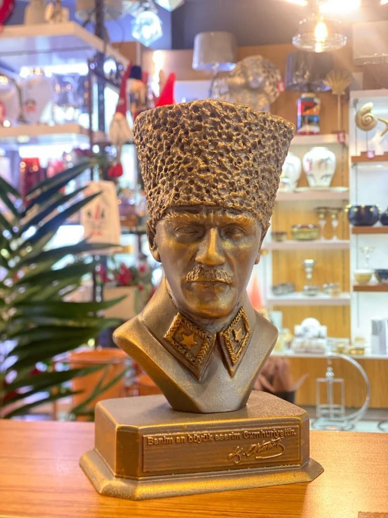 ALTIN ESKİTME ATATÜRK BİBLO 21CM