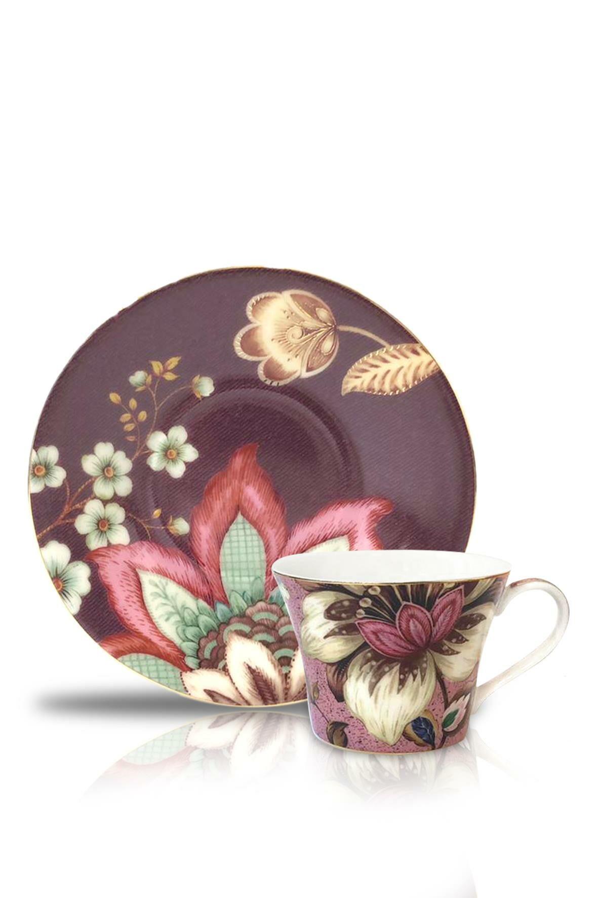 PEONY PİNK 2'Lİ TÜRK KAHVESİ FİNCANI