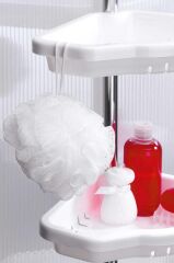 BANYO KÖŞE RAFI PASLANMAZ ALÜMİNYUM BORULAR BEYAZ