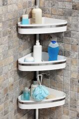 FINA BANYO KÖŞE RAFI PASLANMAZ ALÜMİNYUM BORULAR BEYAZ