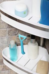 FINA BANYO KÖŞE RAFI PASLANMAZ ALÜMİNYUM BORULAR BEYAZ