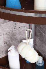 FINA BANYO KÖŞE RAFI PASLANMAZ ALÜMİNYUM BORULAR KAHVERENGİ