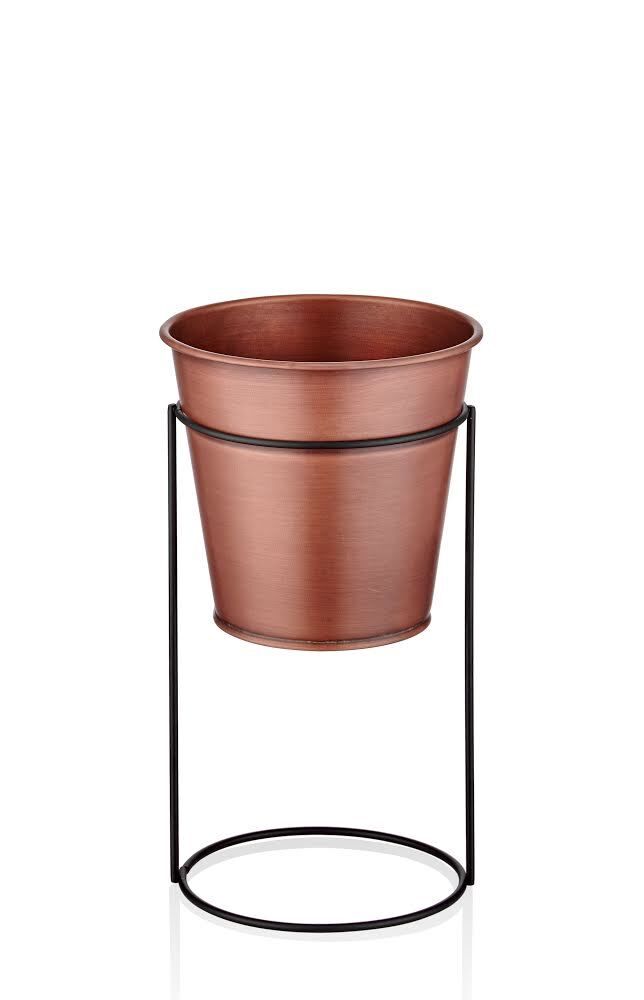 BAKIR-SİYAH AYAKLI ÇİÇEKLİK 28CM