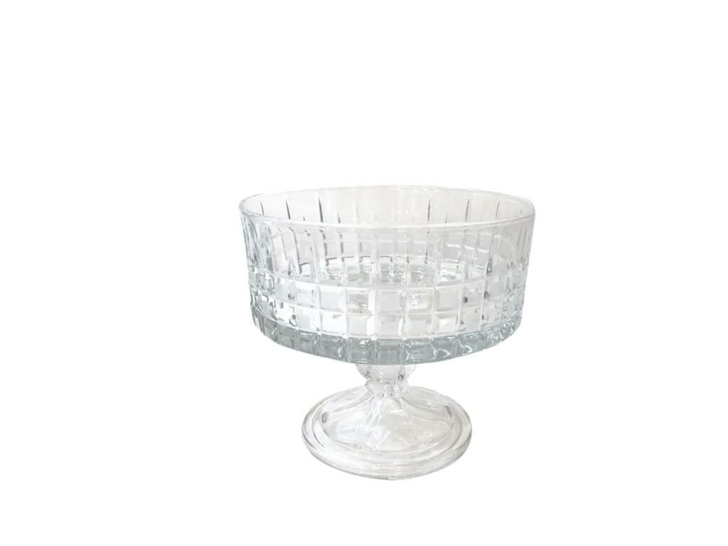 KARE DEKORLU AYAKLI SALATA KASE/MEYVELİK 19 cm
