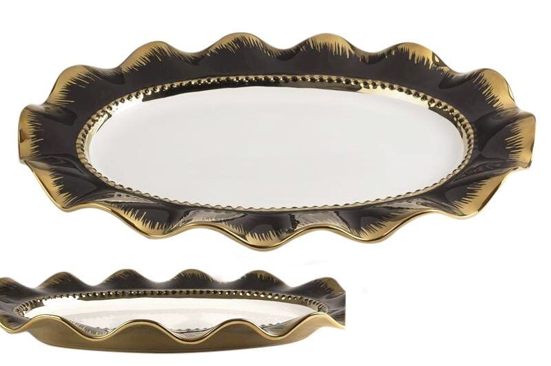 SİYAH-ALTIN OVAL SERVİS 47 cm