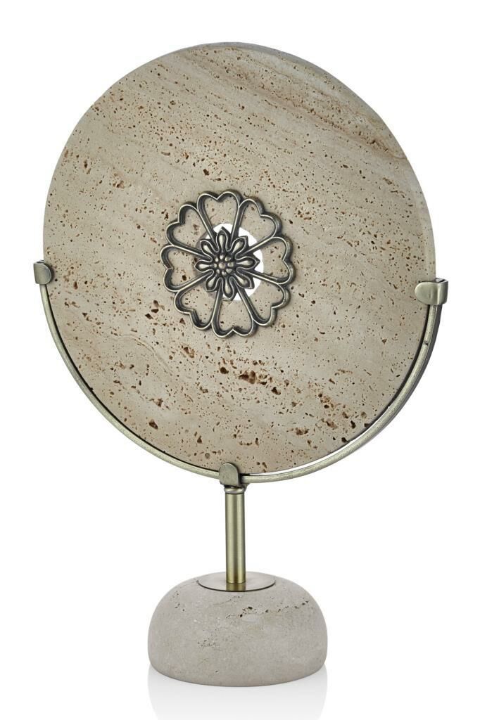 EVZA MERMER TRAVERTEN KAİDELİ DİSK DÖNGÜ DEKOR 38CM