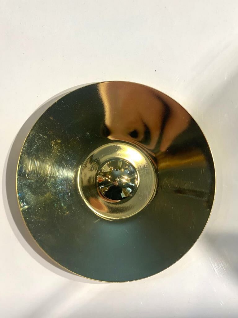 KOLEKSİYON DERVİSH PARLAK ALTIN TEK KİŞİLİK METAL ÇAY TABAK