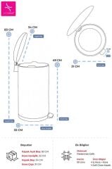 BOMBE KAPAKLI ÇÖP KOVASI 30 LİTRE KROM