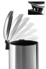 BOMBE KAPAKLI ÇÖP KOVASI 30 LİTRE KROM