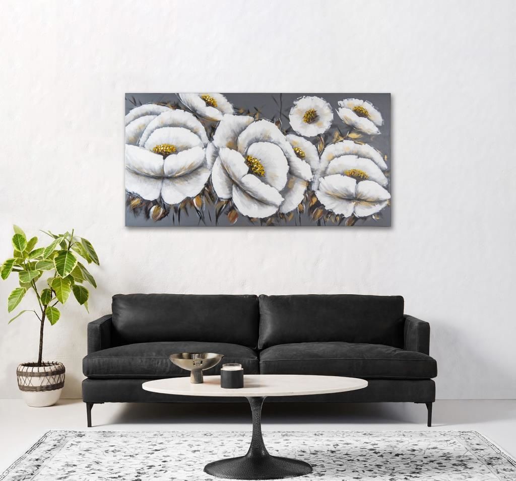 DİKDÖRTGEN ÇİÇEK DESEN YATAY TABLO 140x70 CM