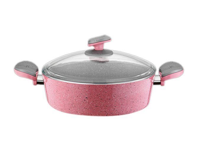 GRANİT BASIK TENCERE PEMBE 22CM