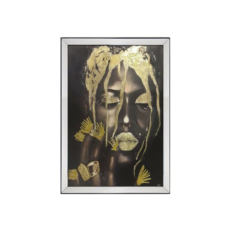 ALTIN SAÇLI AFRİKALI KADIN TABLO 70x100cm