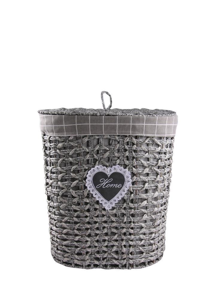 HASIR GRİ OVAL ÇAMASIR SEPETİ 49CM